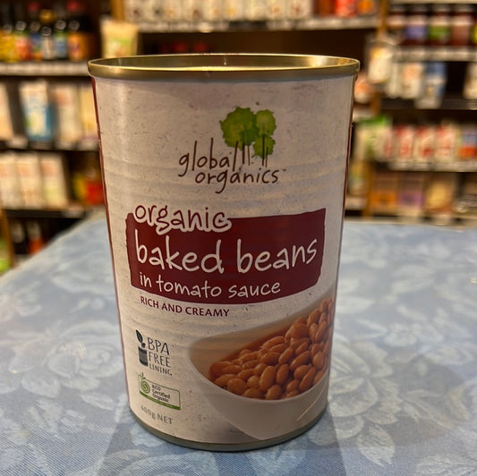 Globall organics-baked beans in tomato sauce-400g