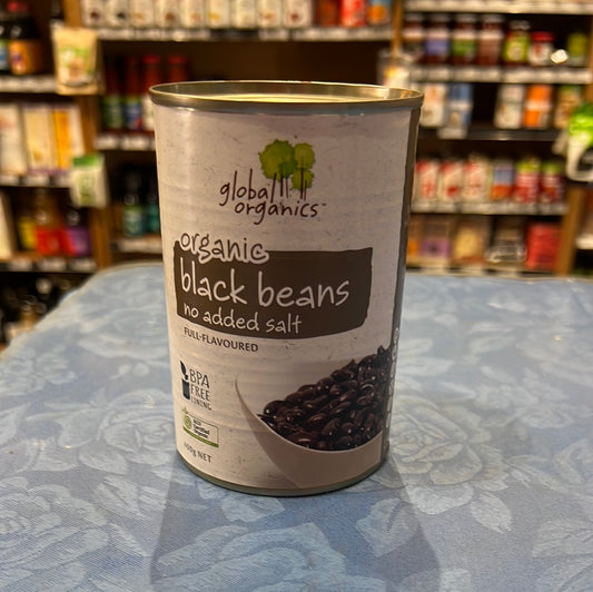 Globall organics-black beans no added salt-400g