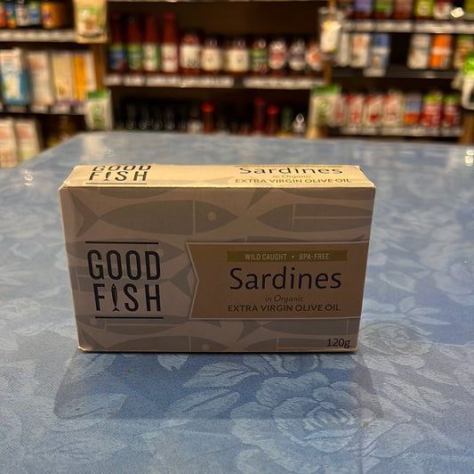 Good fish-sardines in organic extra virgin Olive oil-120g