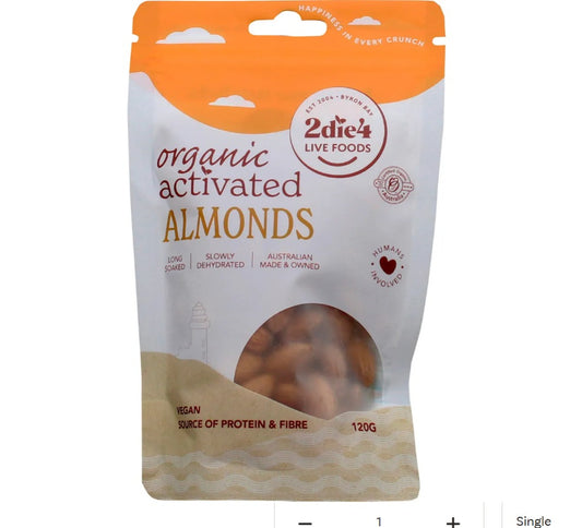 2die4-Organic Almonds-120g